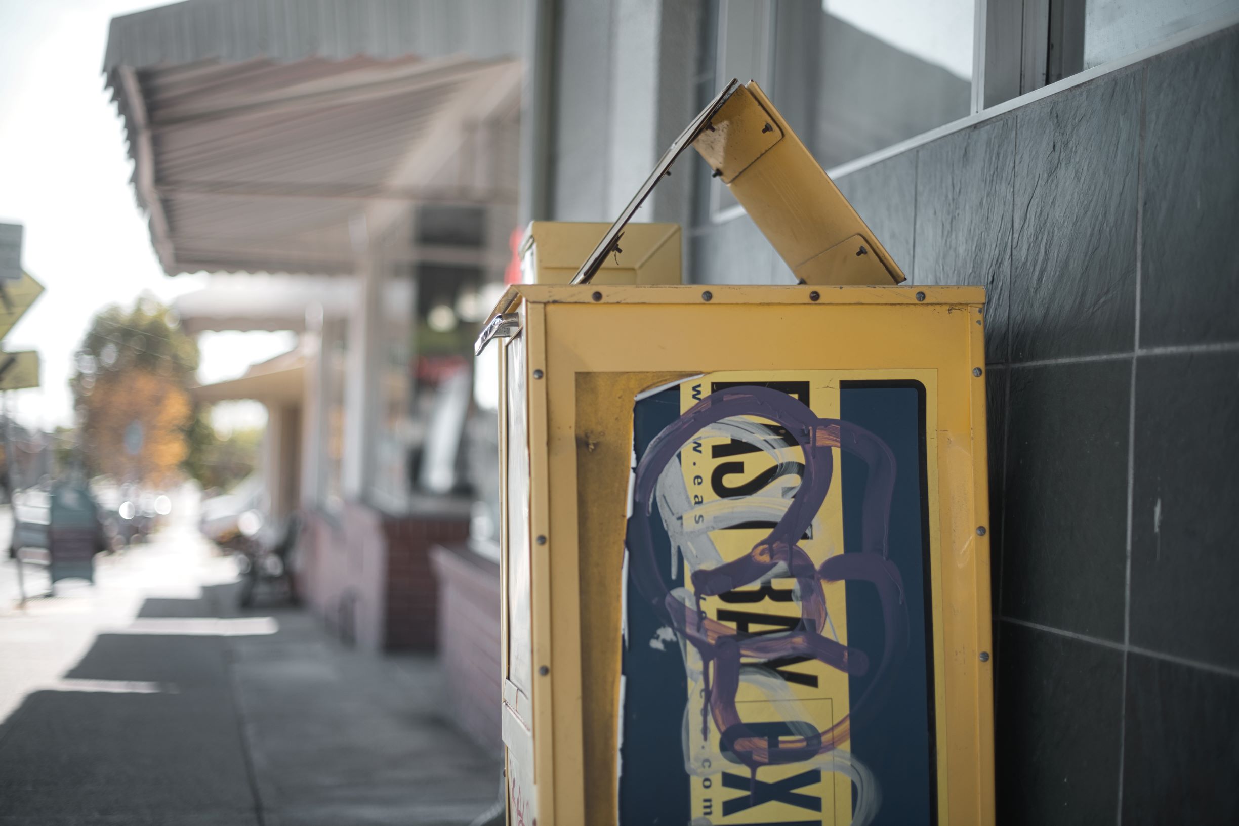 Graffiti on a newspaper box