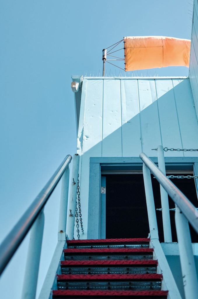 Stairs up to building at a pier