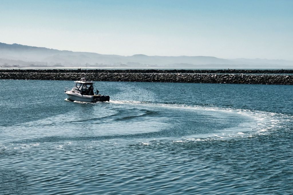 Boat travelling in the water
